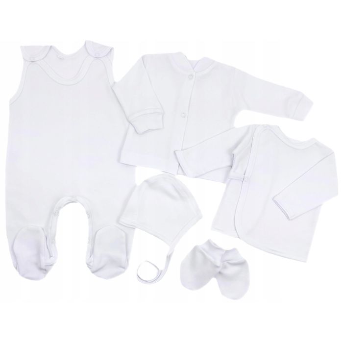 Komplekt vastsündinule 5-e osaline "Blank white" valge
