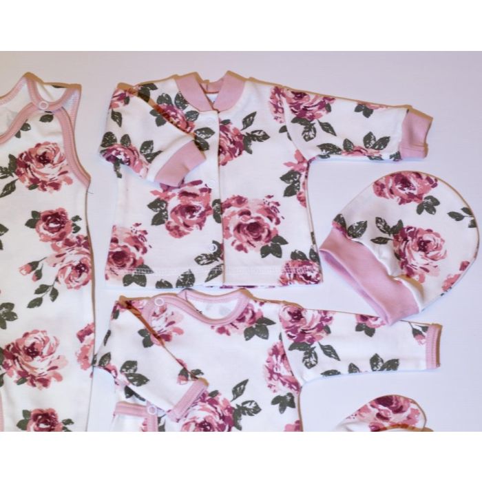 Komplekt vastsündinule 5-e osaline "Roses" roosa