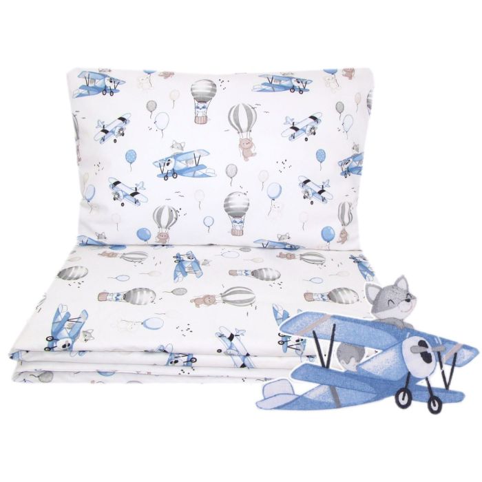 Patalynė kūdikio lopšiukui 80x70cm "Up" melsva, su lėktuvais internetu geresne kaina