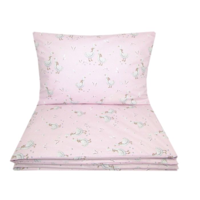 Voodipesu hälli 80x70cm "Golden goose" roosa 
