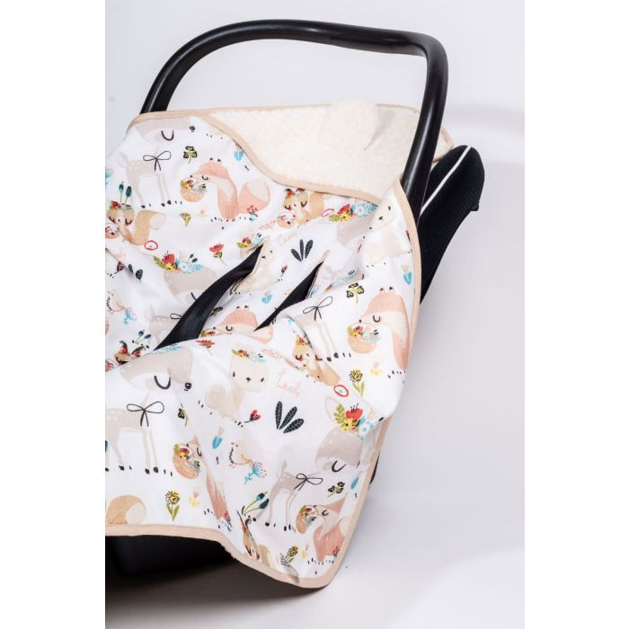 Soojakott-tekk vankrisse/turvatool "Best friends" 80x80 cm