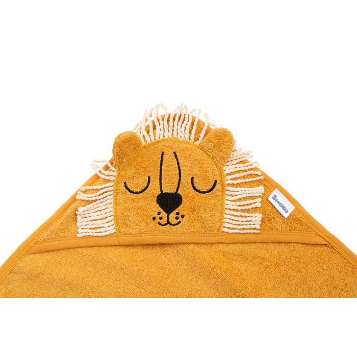 Rätik beebile kapuutsiga "Lion" 90x90 cm