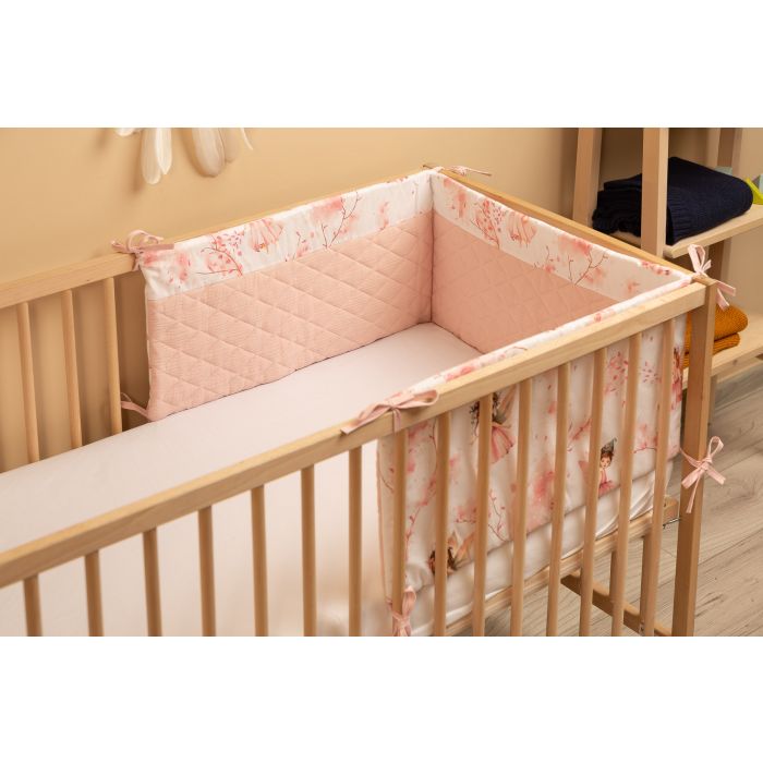 Musliinist voodipehmendus beebile 180 cm "Fairies" 