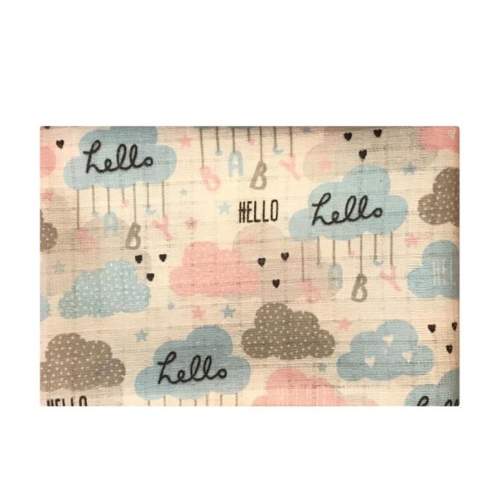 Puuvillased marlirätid mähkmed Lux 70x80cm "Hello baby" 1tk