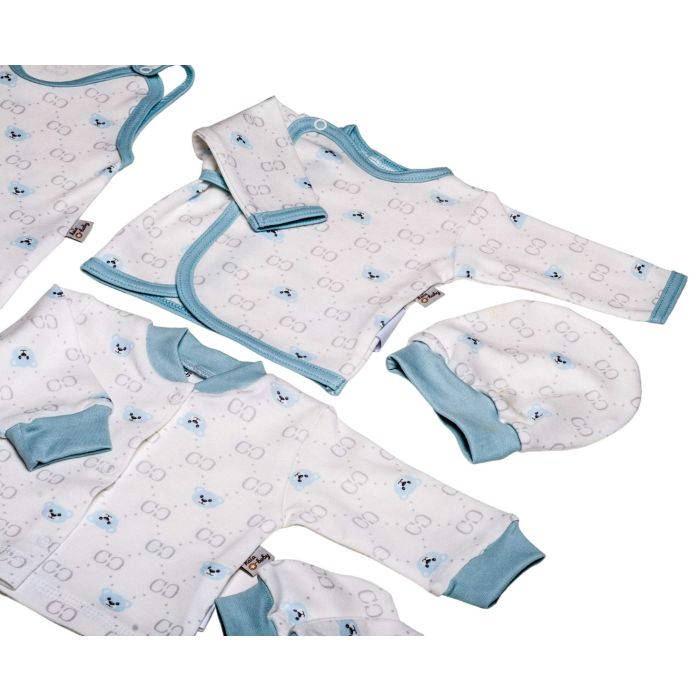 Komplekt vastsündinule 5-e osaline "Bear glamour" valge