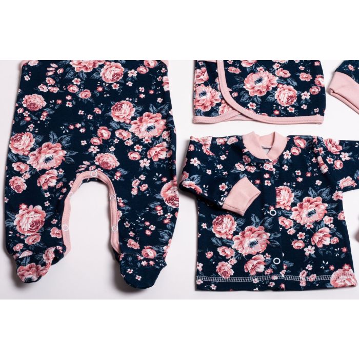 Komplekt vastsündinule 5-e osaline "Flora navy" 
