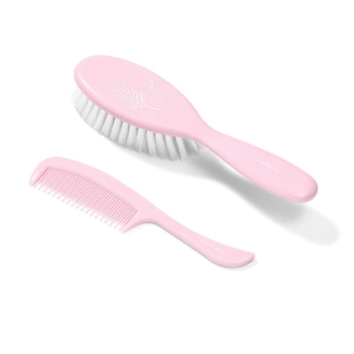 BabyOno komplekt juuksehari ja kamm "Flora" roosa