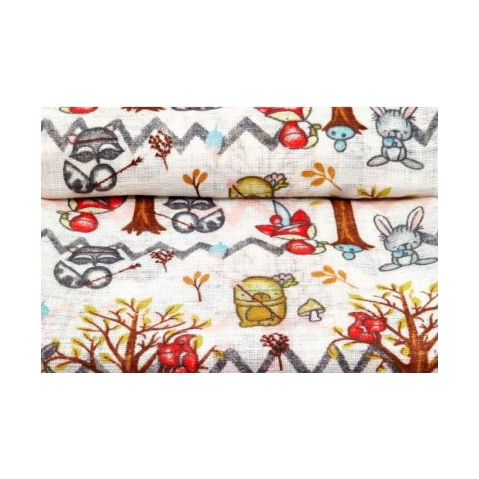 Puuvillased marlirätid mähkmed Lux 70x80cm "Raccoon" 1tk