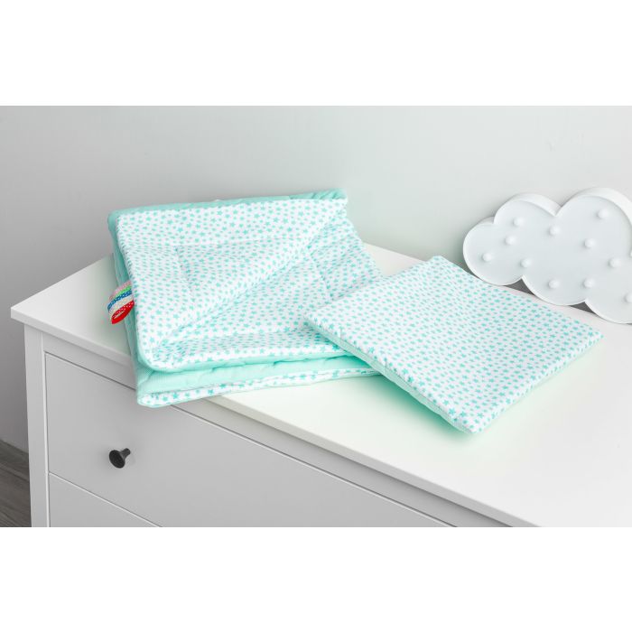 Laste pleed "Mineral Velvet" 100x75cm ja padi 30x35cm türkiissinine