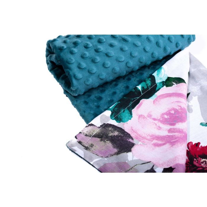 Tekk beebile "Flowers" 100x75cm smaragdvärvi