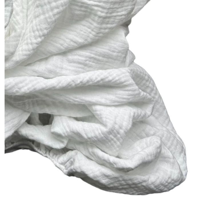 Musliinist kummiga voodilina "Soft as a cloud"- valge