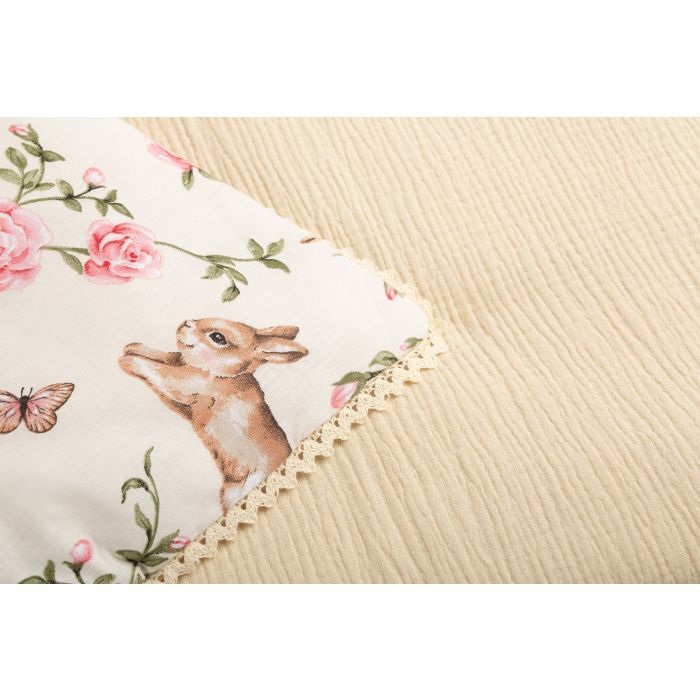 Musliin ja puuvillane beebitekk "Alise" ecru