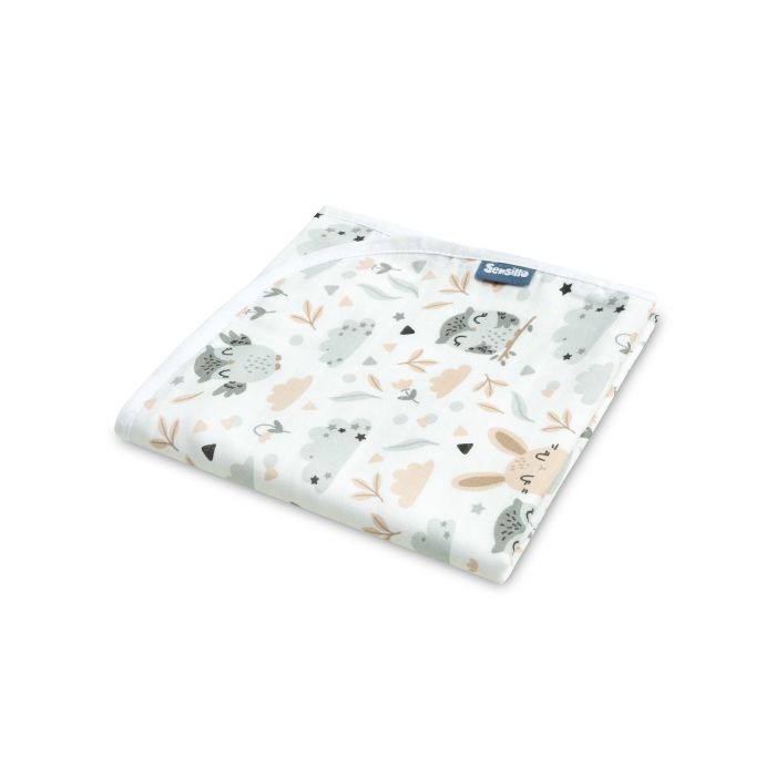 Musliin beebitekk "Light owl" 80x100 cm 