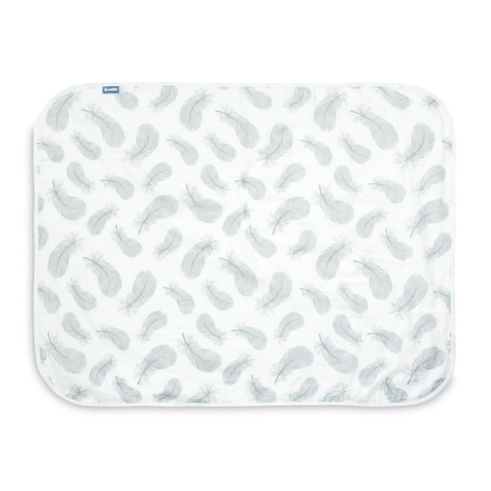 Musliin beebitekk "Light feathers" 80x100 cm 