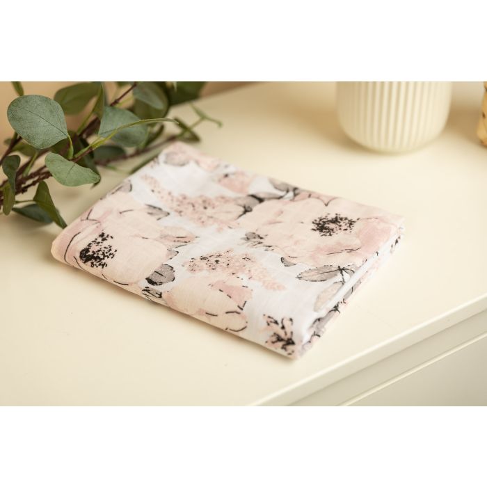 Musliin beebitekk "Light flowers" 80x100 cm 