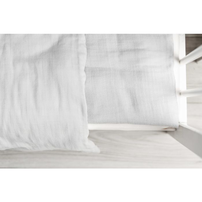 Musliinist beebi voodipesu komplekt 135x100 "Soft grey" 