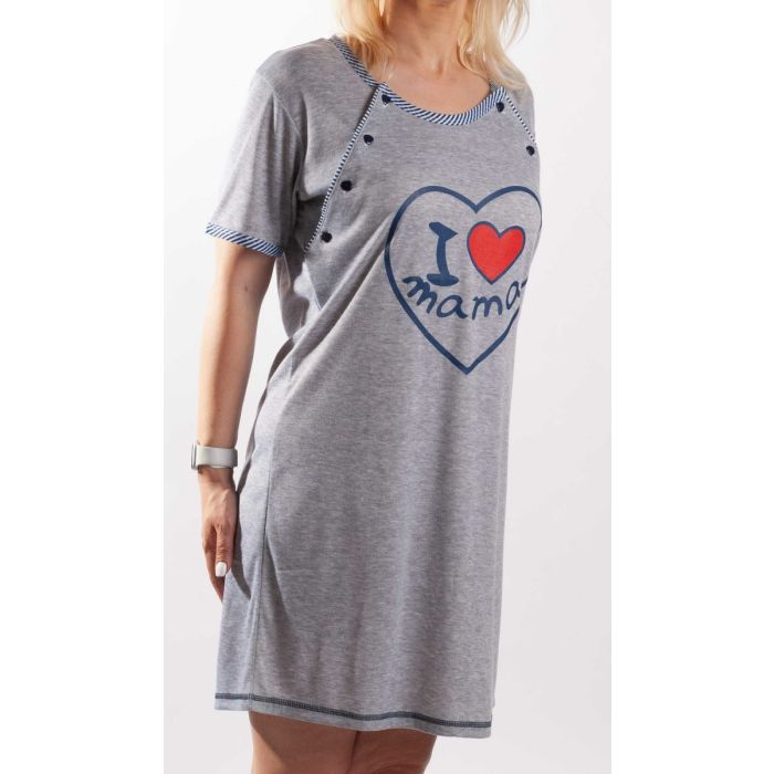 Puuvillane öösärk rasedatele naistele "I love mama"