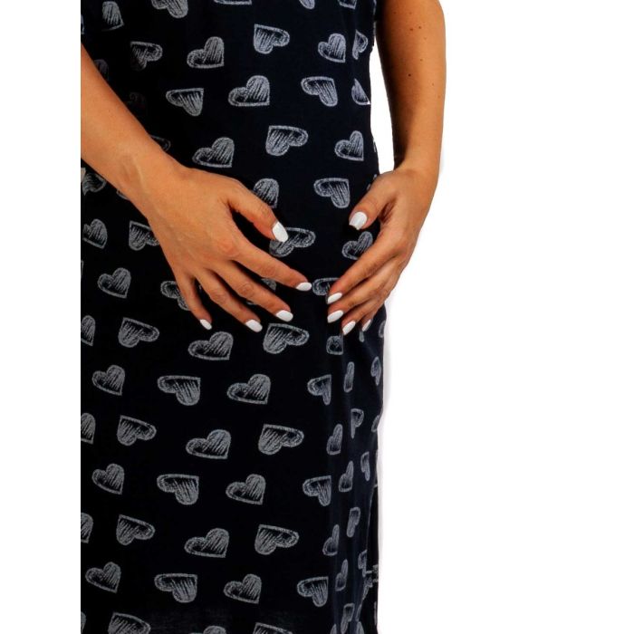 Puuvillane öösärk rasedatele naistele "Heartbeats"