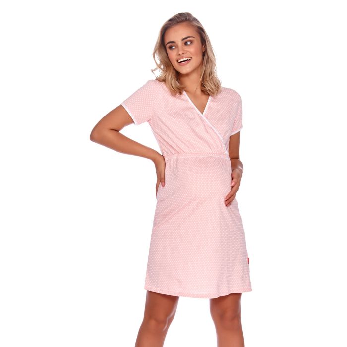 Puuvillane öösärk rasedatele naistele  "Point"  sweet pink