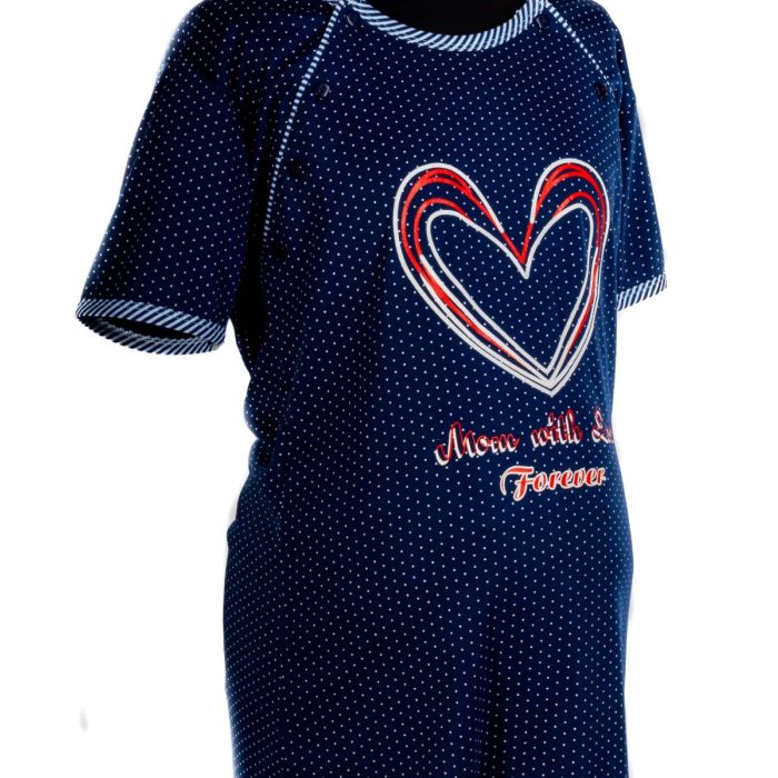 Puuvillane öösärk rasedatele naistele "Dots&Hearts"