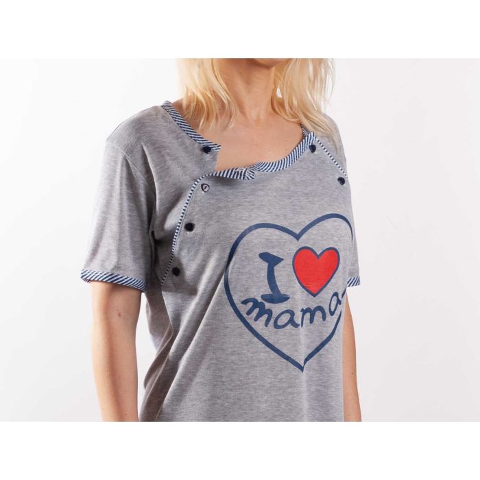 Puuvillane öösärk rasedatele naistele "I love mama"