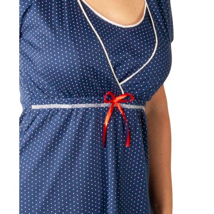 Puuvillane öösärk rasedatele naistele "Blue dots"