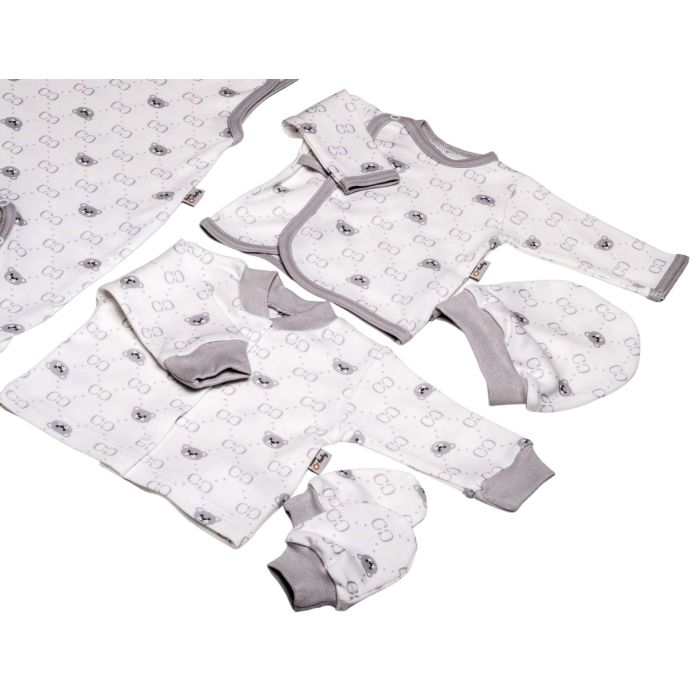 Komplekt vastsündinule 5-e osaline "Bear glamour" valge