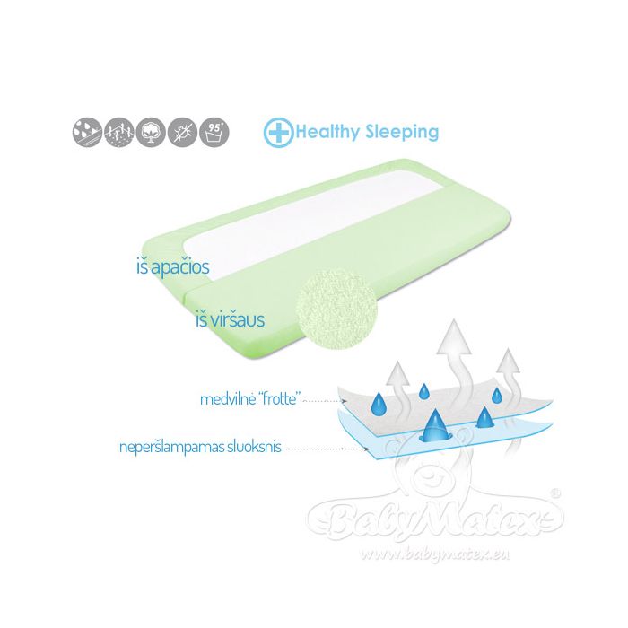 Kummiga lina veekindla "Frotte" roheline