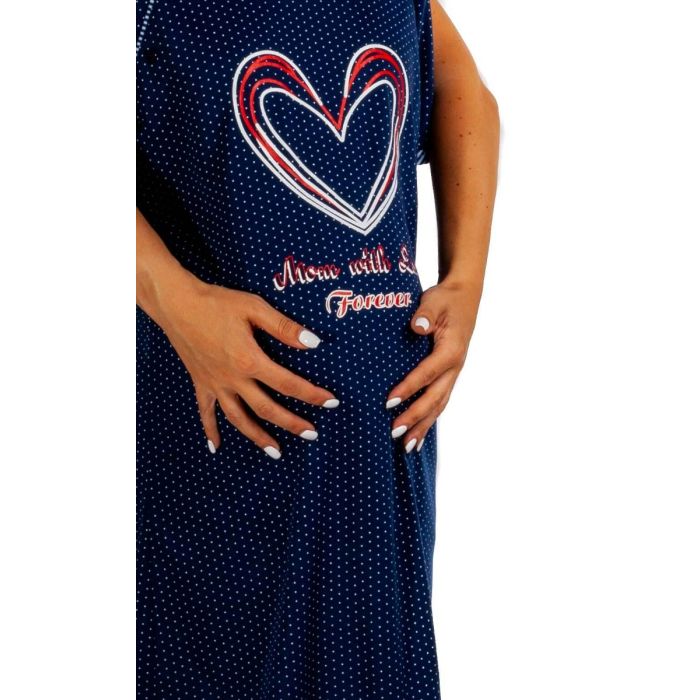 Puuvillane öösärk rasedatele naistele "Dots&Hearts"