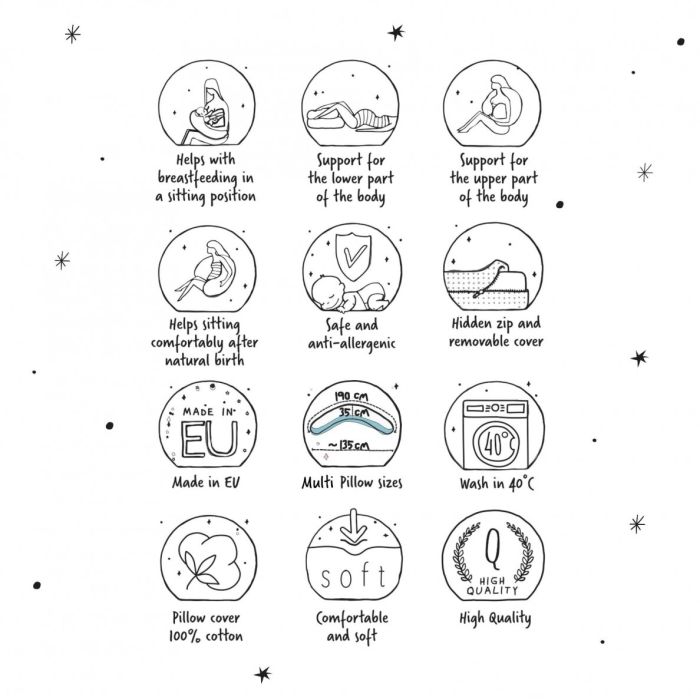 Nuudelpadi - imetamispadi 190 cm "Floral essence" 