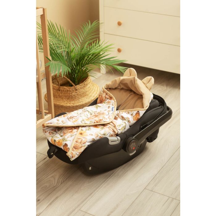 Soojakott vankrisse/turvatool  "Floral beige" 90x90 cm