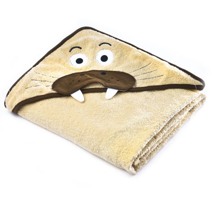 3D kapuutsiga vannilina "Seal"100x100cm "frotte" kreemikas