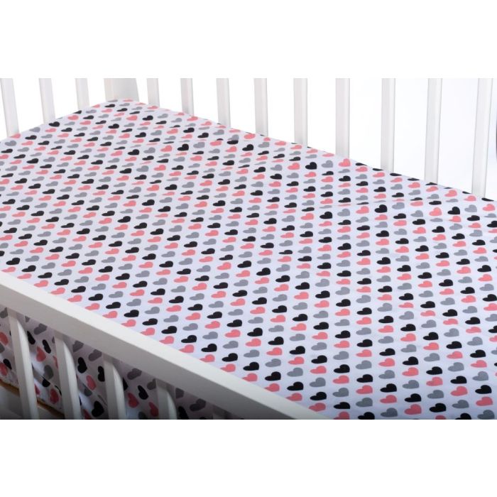 Kummiga voodilina "Love is" 60x120 - puuvil