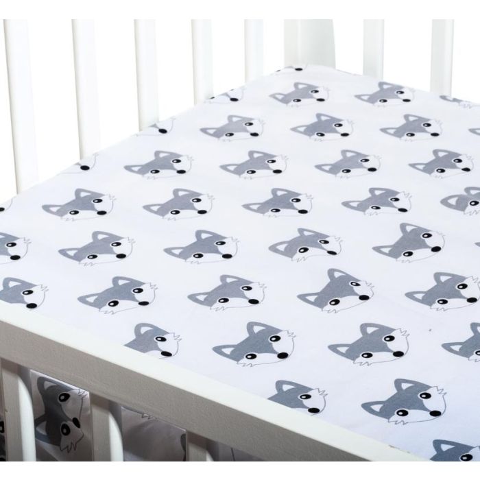 Kummiga voodilina "Fox" 60x120 - puuvil