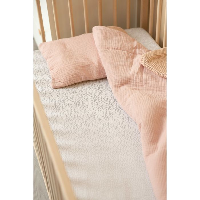 Kummiga voodilina "Dots" 60x120 - puuvil