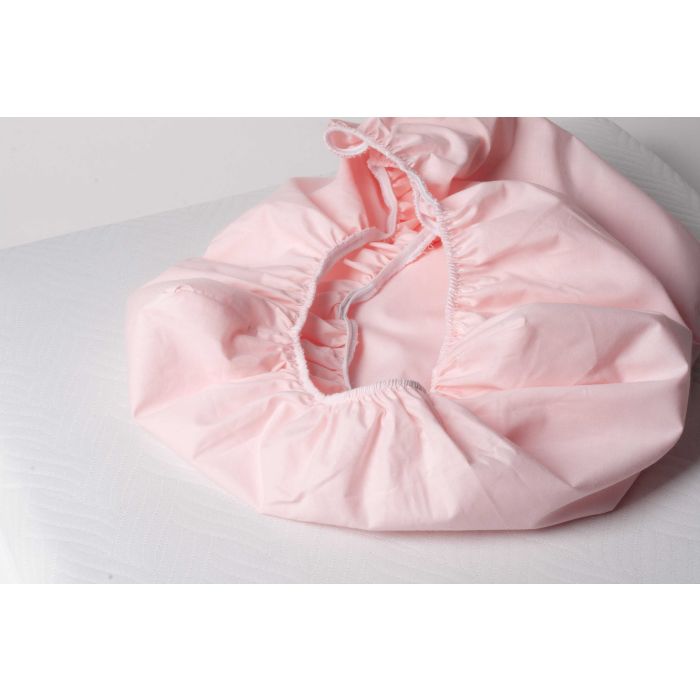 Kummiga voodilina "Blank PINK" 60x120 - puuvil