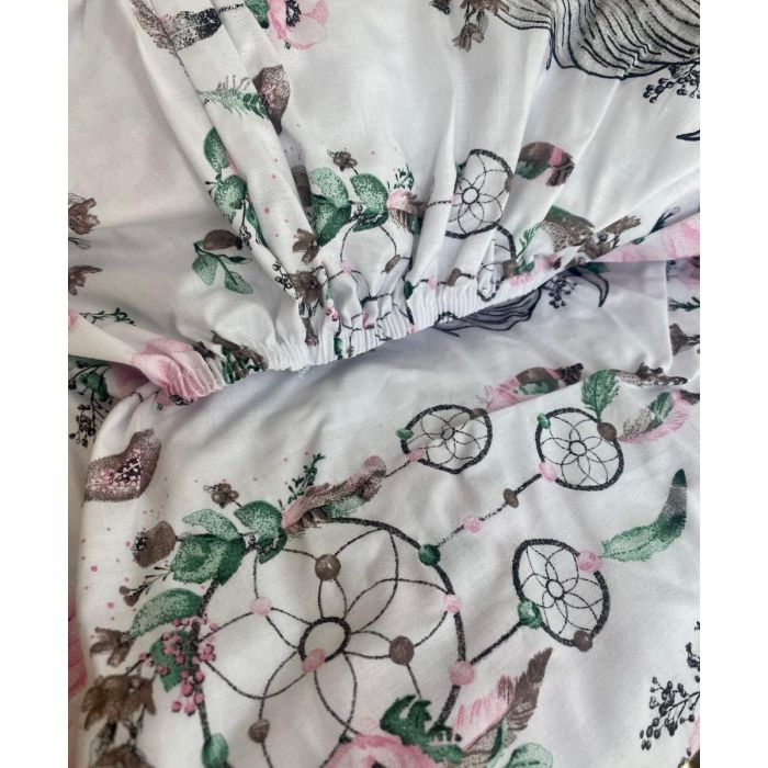 Kummiga voodilina "Unicorn" 60x120 - puuvil