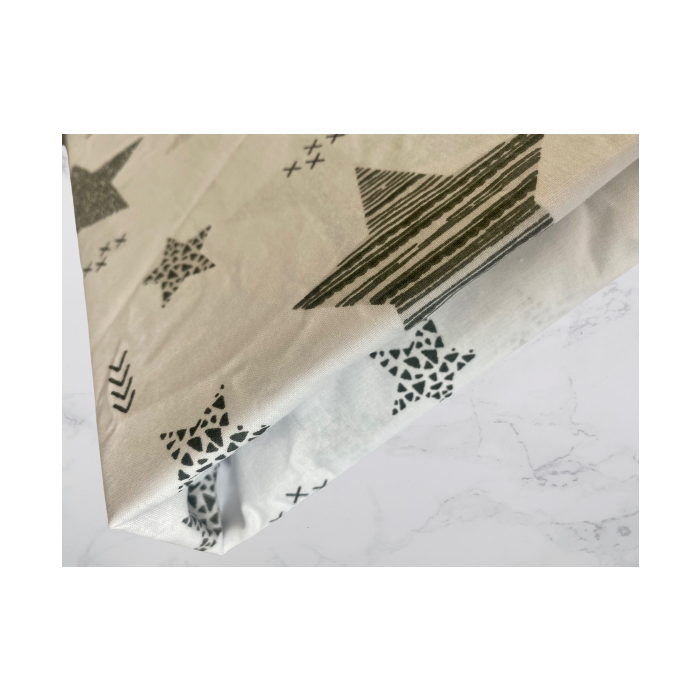 Kummiga voodilina "Galaxy white" 60x120 - puuvil