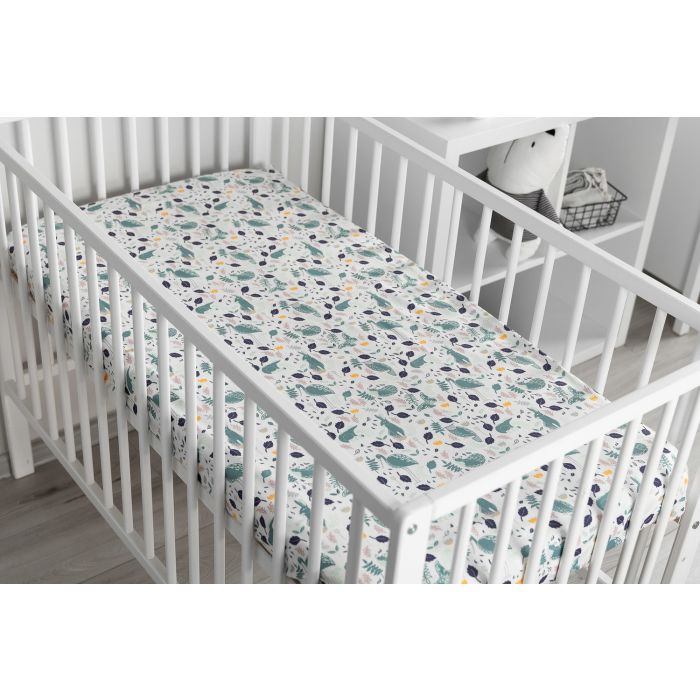 Kummiga voodilina "Animals" 60x120 - puuvil,hall