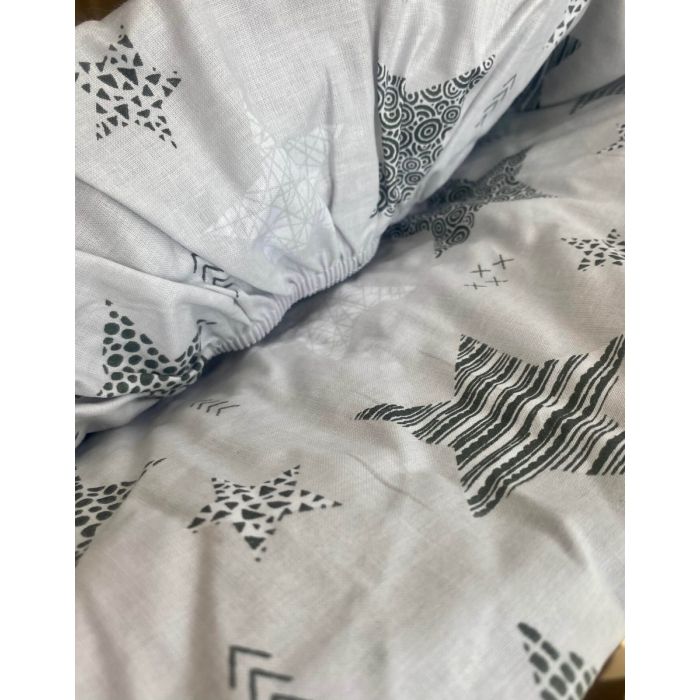 Kummiga voodilina "Galaxy grey" 60x120 - puuvil