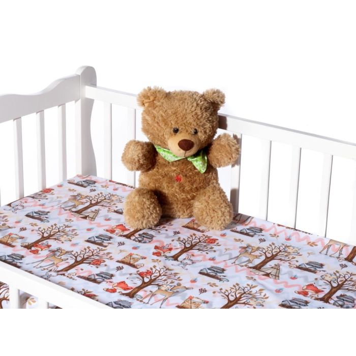 Kummiga voodilina "Raccoon" 60x120 - puuvil