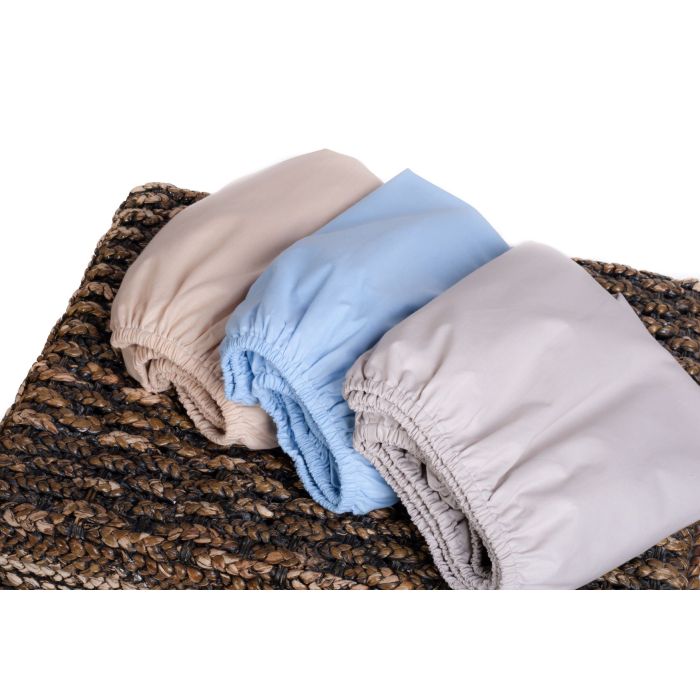 Kummiga voodilina "Soft blue" 60x120 - puuvil