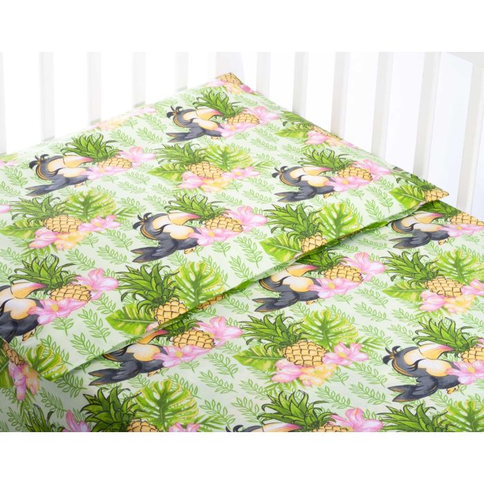 Voodipesu komplekt 135x100 "Ananas" roheline