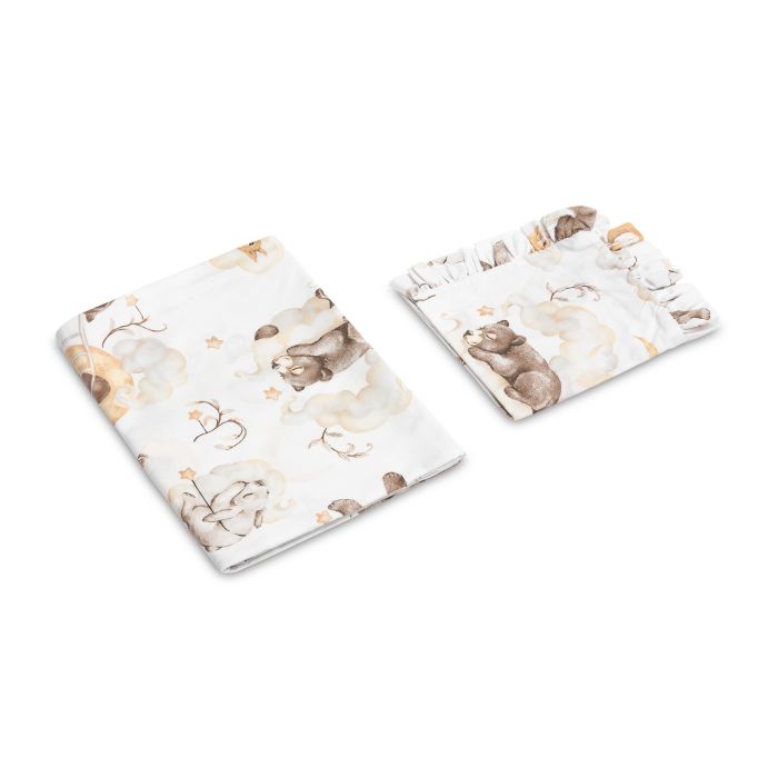 Voodipesu beebidele 135x100 "Cosy clouds" volangiga 