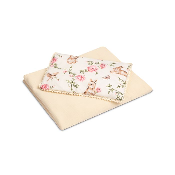 Musliin ja puuvillane beebitekk "Alise" ecru