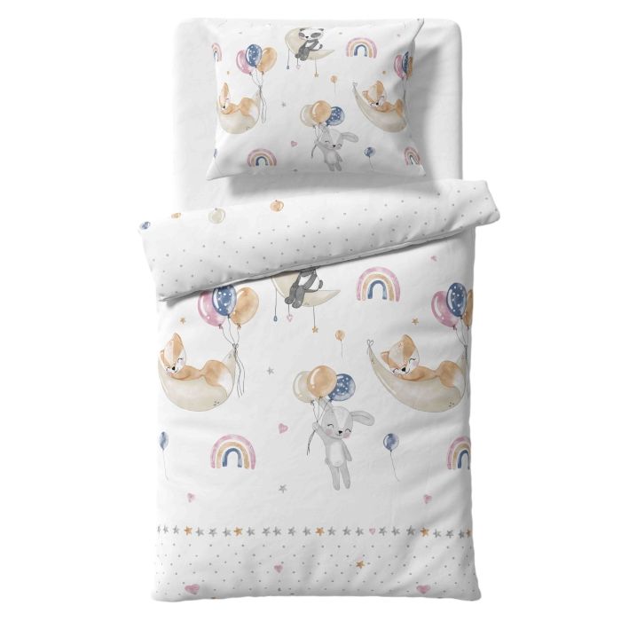 Voodipesu beebidele 135x100 "Family party" + voodilinad 120x60 