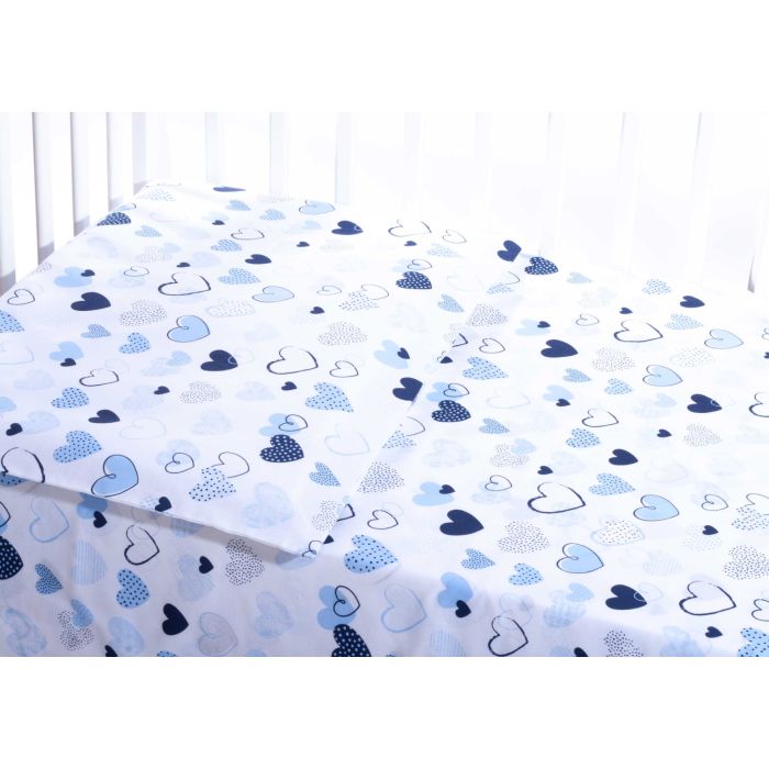 Voodipesu komplekt 135x100 "Südamekesed" sinist värvi