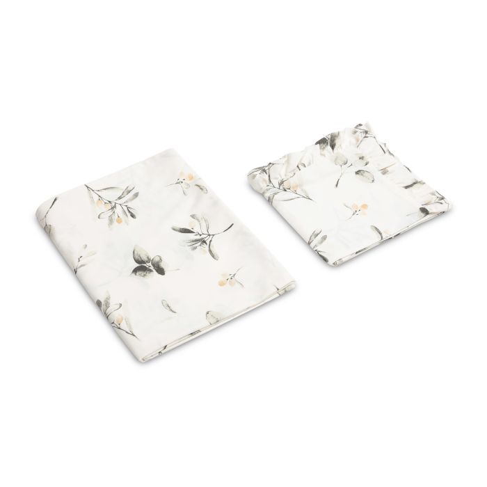 Voodipesu beebidele 135x100 "Olive" volangiga 