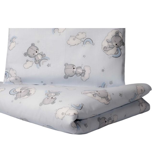 Võrevoodi voodipesukomplekt  80x70cm "Teddy blue" 