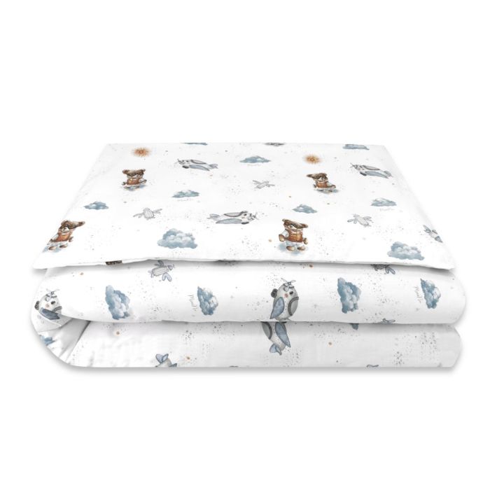 Võrevoodi voodipesukomplekt  80x70cm "Aviator teddy blue" 